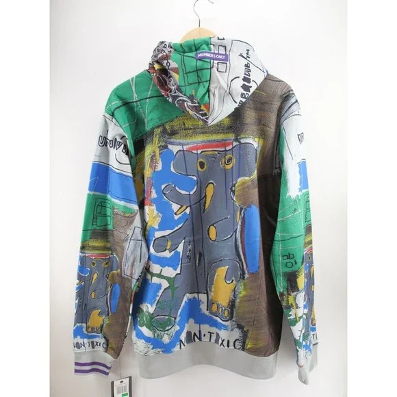 Members Only X Jean Michael Basquiat‎ All Over Print Pullover Hoodie Jacket L - Picture 9 of 9